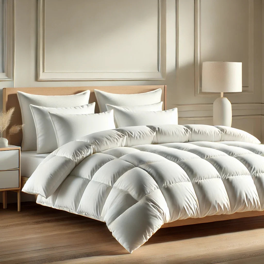 Warme Daunendecke auf dem Bett – die richtige Bettdecke für Kälteempfindliche