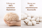 Alpaka Bettdecke Basic Line Detailansicht – natürliche Alpakawolle, atemaktiv